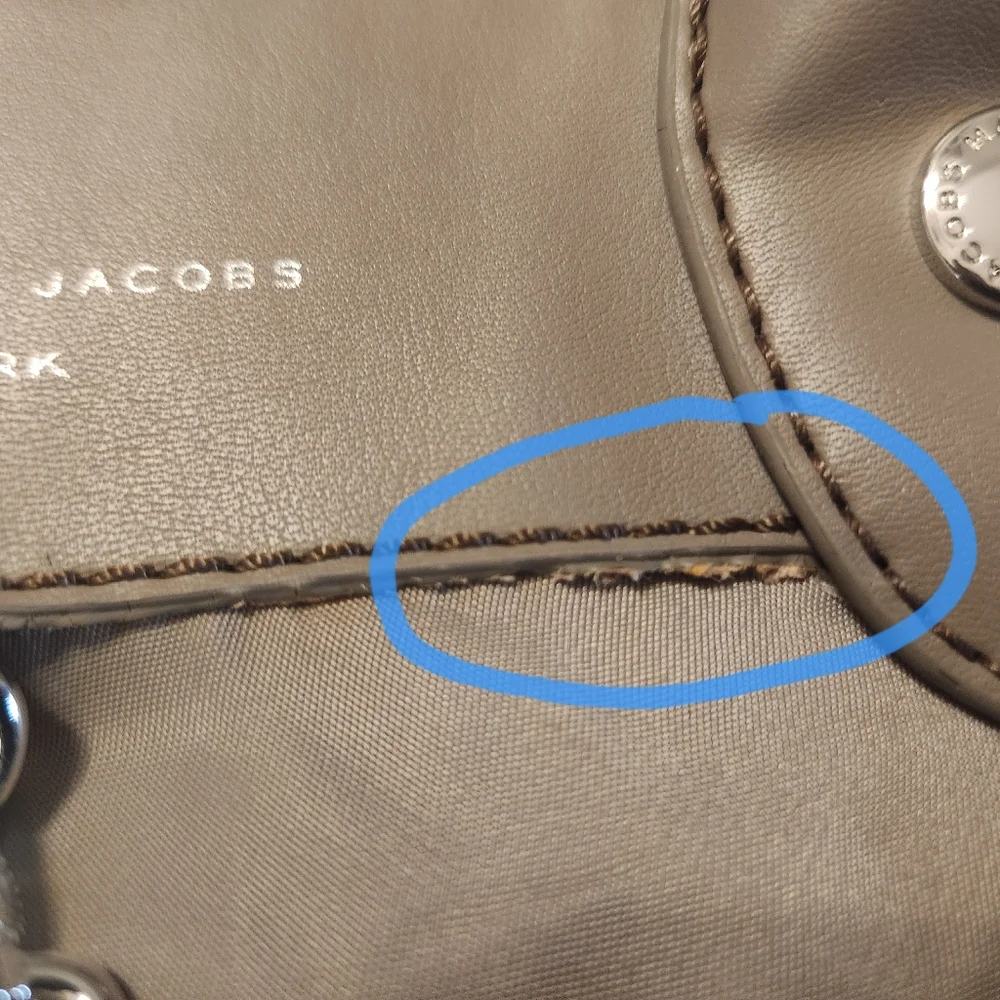 Marc by Marc Jacobs Handbag, Nylon, Elizababy Diaper Baby Tote, Tan Gray GUC